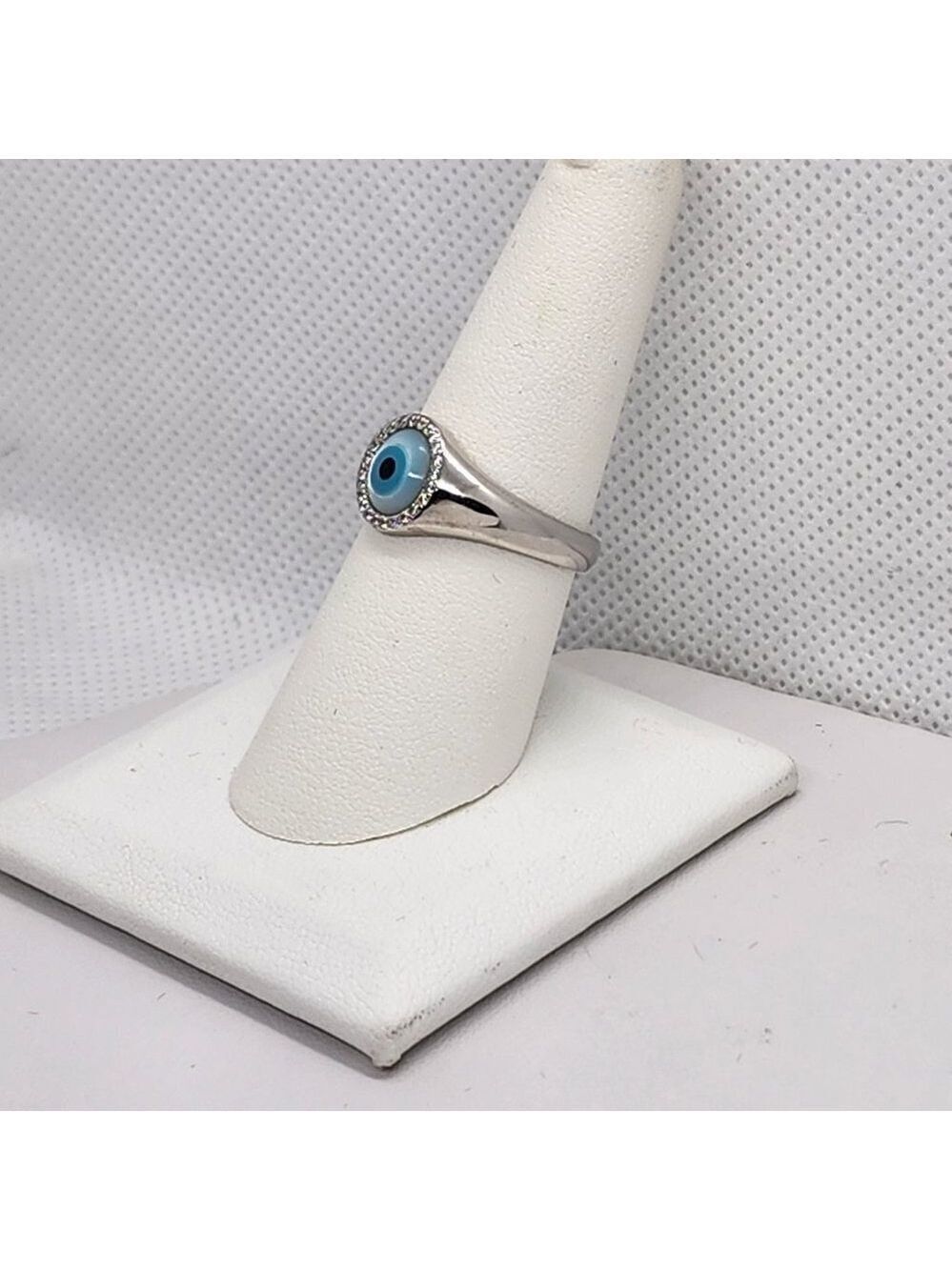 Brand New Sterling Silver 925 Blue Evil Eye Ring